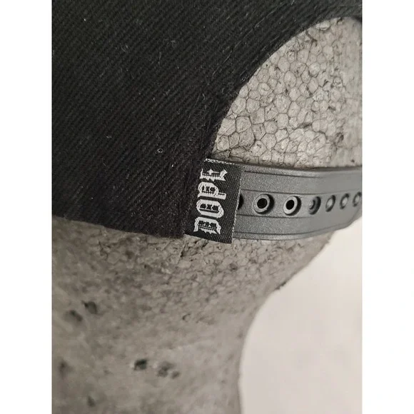 Dope Cartoon Middle Finger Black Cotton Snapback Hat Adult Adjustable RARE - Picture 3 of 8